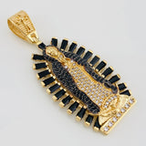 Dije Virgen de Guadalupe 10.35g / 2 in Dos Oros Negro Amarillo 18K