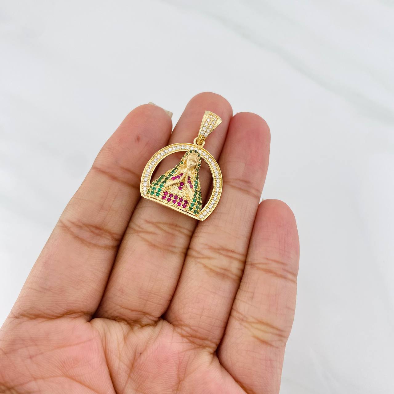 Dije Virgen Maria 3.8g / 1 1/4 in Oro Amarillo 18K
