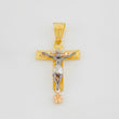 Christ Cross Pendant 3.2g / 1 1/2 in Tri-Color Gold 18K