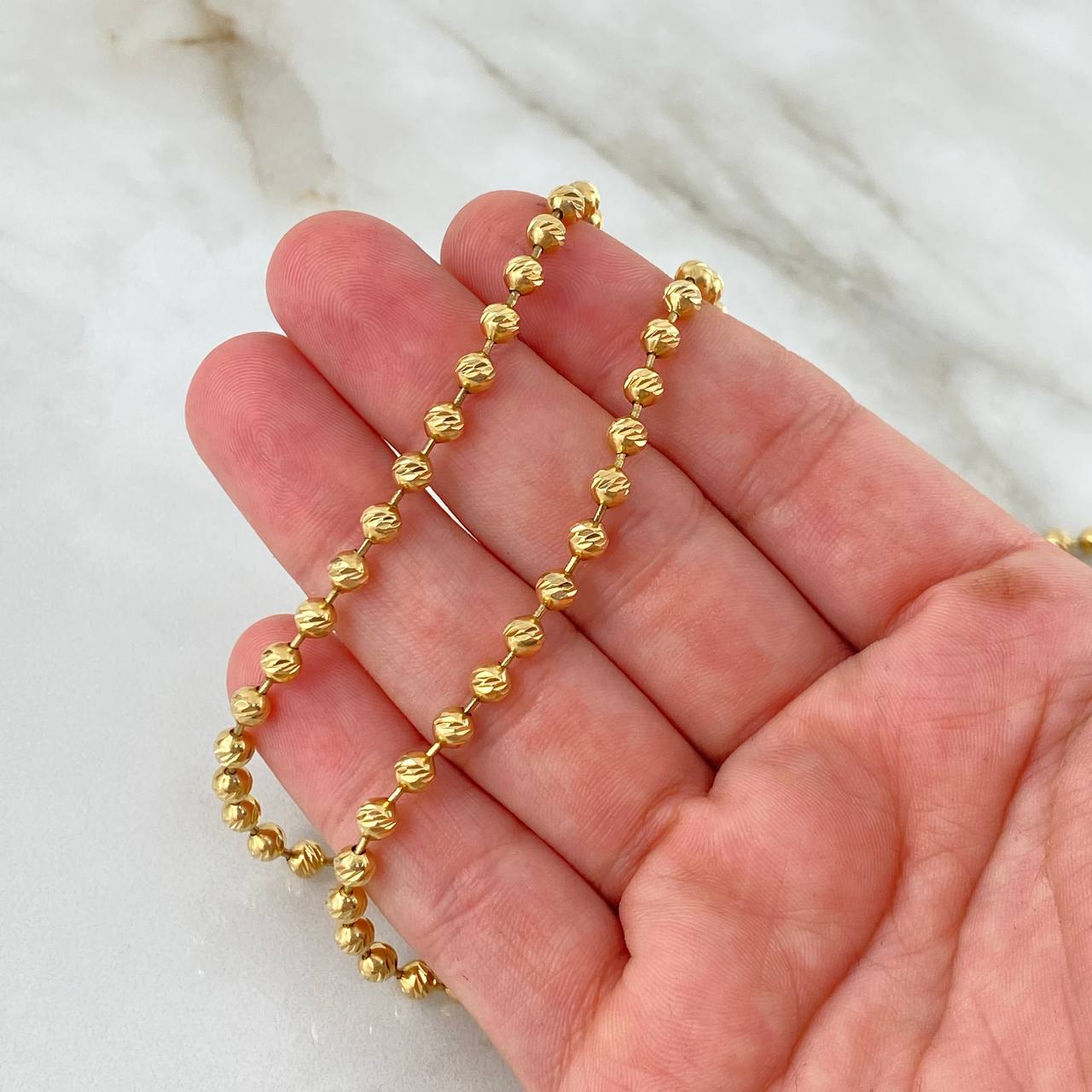 Cadena Militar 27.25gr / 75cm / 4mm Diamantada Oro Amarillo 18K