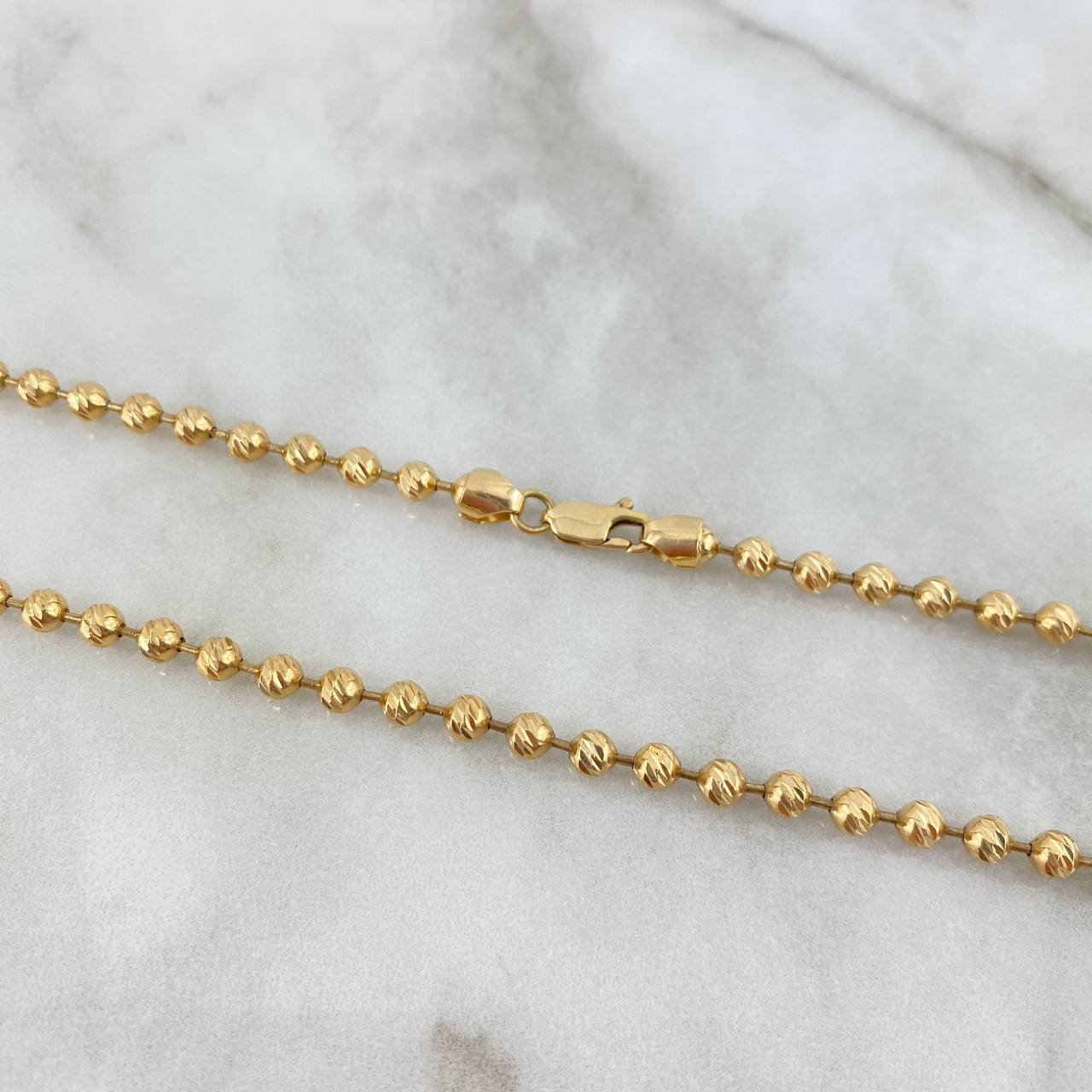 Cadena Militar 27.25gr / 75cm / 4mm Diamantada Oro Amarillo 18K