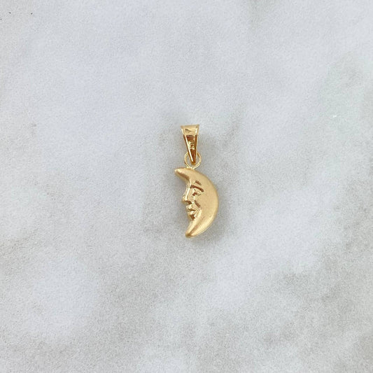 Pendant Media Luna Mate 0.5gr / 2.2cm / Yellow Gold Stamped