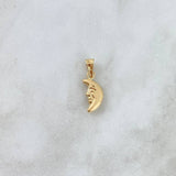 Pendant Media Luna Mate 0.5gr / 2.2cm / Yellow Gold Stamped