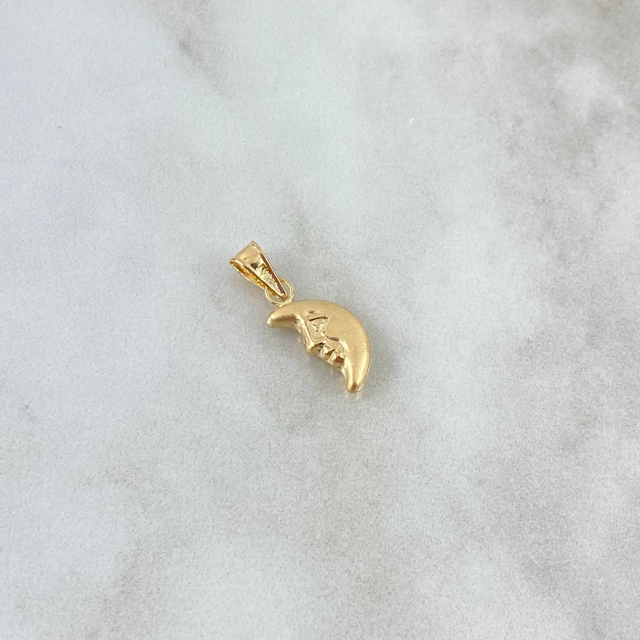 Pendant Media Luna Mate 0.5gr / 2.2cm / Yellow Gold Stamped