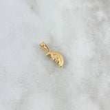 Dije Media Luna Mate 0.55gr / 2.2cm / Troquelada Oro Amarillo