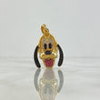 Pendant Dog 8.55gr / 3.7cm / White Yellow Black Fuchsia Zircons Yellow Gold ©