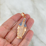 Dije Virgen Milagrosa 8.1gr / 5.3cm / Circones Blancos y Azules Dos Oros Blanco Rosa ©