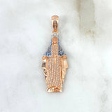 Dije Virgen Milagrosa 8.1gr / 5.3cm / Circones Blancos y Azules Dos Oros Blanco Rosa ©