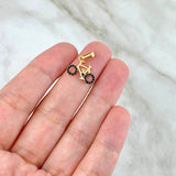 Pendant Bicycle 1.05gr / 1.5cm / Black Zircons Yellow Gold ©