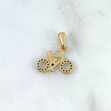 Pendant Bicycle 1.05gr / 1.5cm / Black Zircons Yellow Gold ©