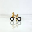 Pendant Bicycle 1.05gr / 1.5cm / Black Zircons Yellow Gold ©