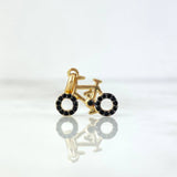 Pendant Bicycle 1.05gr / 1.5cm / Black Zircons Yellow Gold ©