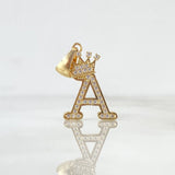 Dije Corona Letra A 1.85gr / 1 in / Oro Amarillo 18K