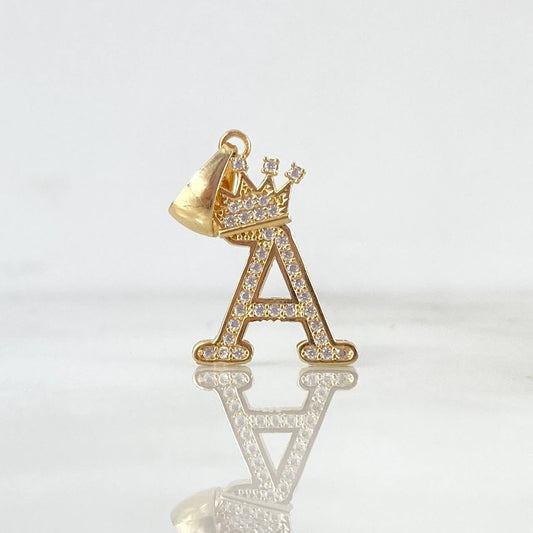 Dije Corona Letra A 1.75gr / 1 in / Oro Amarillo 18K