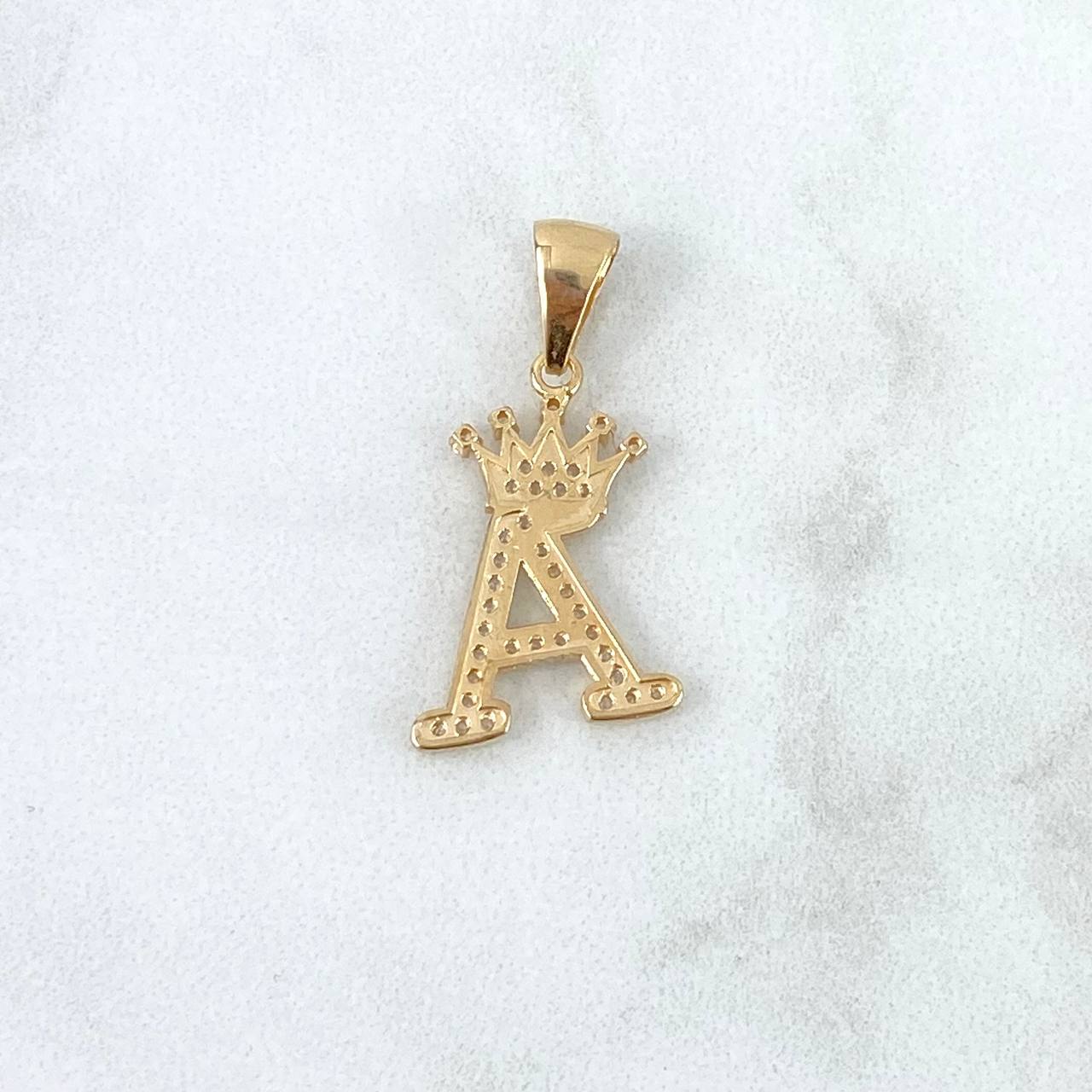 Dije Corona Letra A 1.85gr / 1 in / Oro Amarillo 18K
