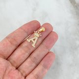 Dije Corona Letra A 1.85gr / 1 in / Oro Amarillo 18K