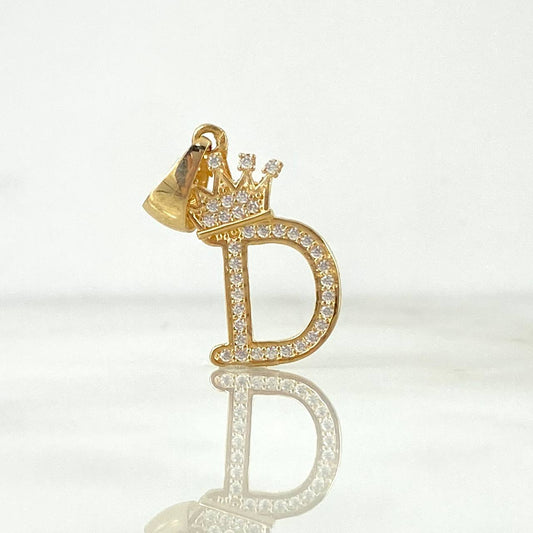 Dije Corona Letra D 1.7gr / 1 in / Oro Amarillo 18K