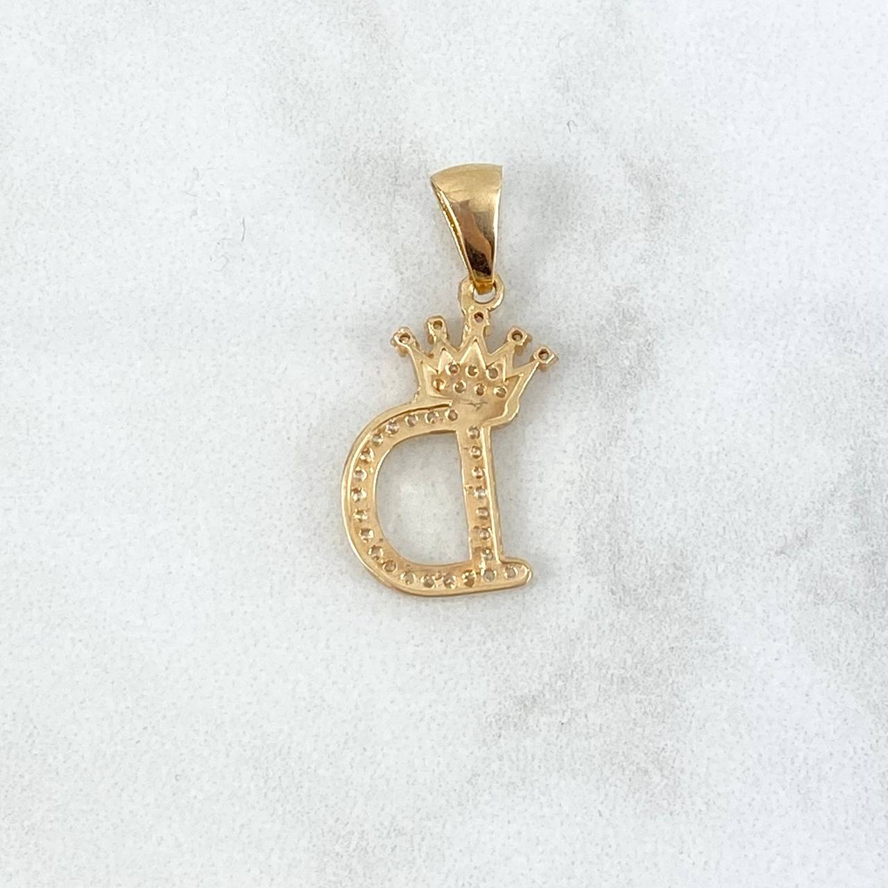Pendant Crown Letter D 1.65gr / 1in / 18K Gold ©