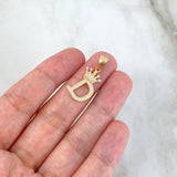 Pendant Crown Letter D 1.95gr / 1.0in / 18K Gold