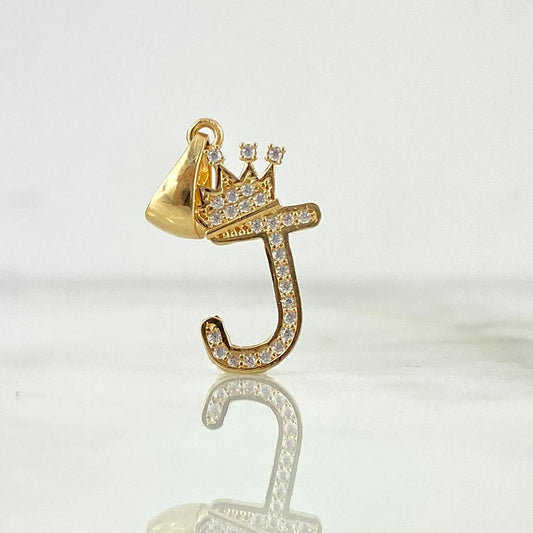 Dije Corona Letra J 1.5gr / 1 in / Oro Amarillo 18K