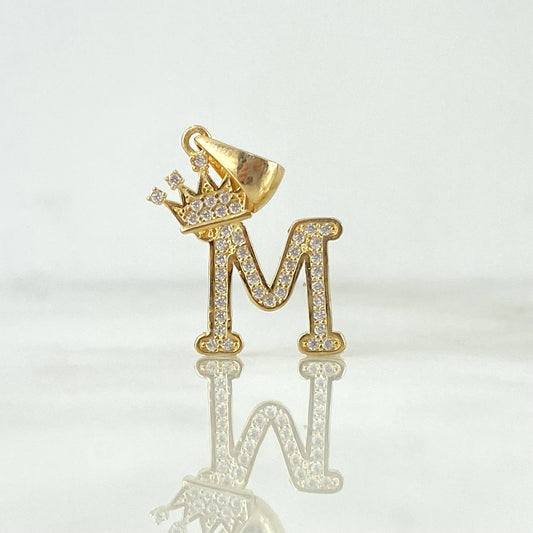 Dije Corona Letra M 1.95gr / 1 in / Oro Amarillo 18K