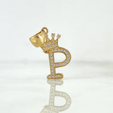 Letter P Crown Pendant 1.6gr / 2.5cm / 18K Gold *