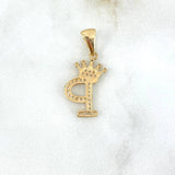 Letter P Crown Pendant 1.6gr / 2.5cm / 18K Gold *