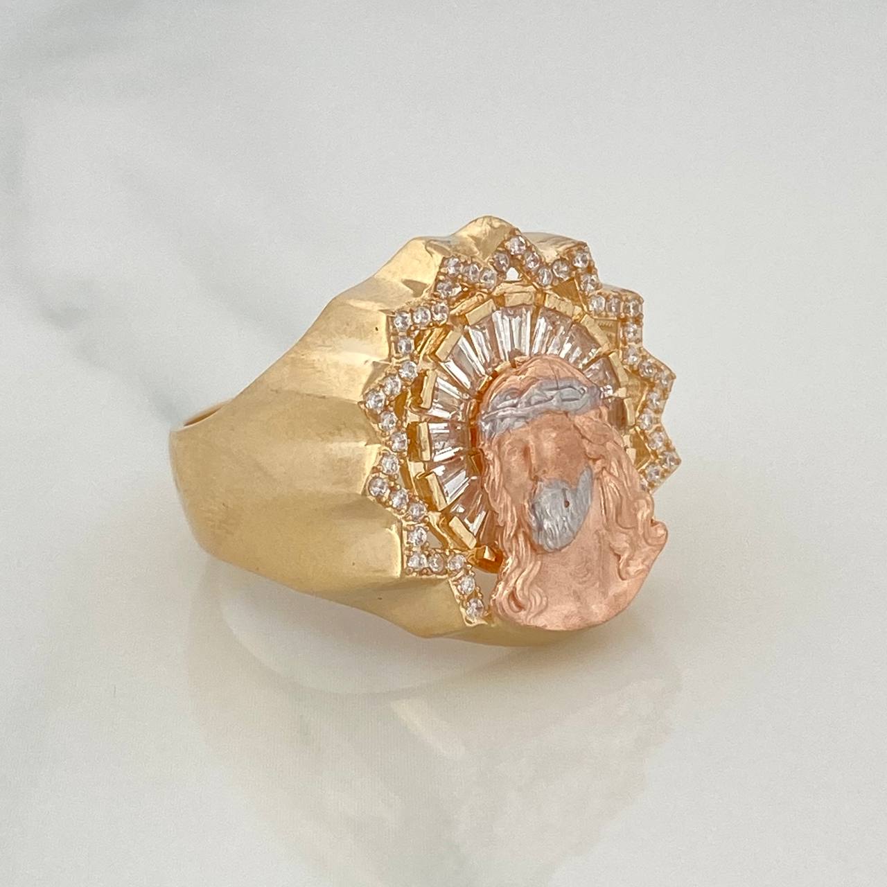 Anillo Rostro Cristo 11.6gr / T10 1/4 / Tres Oros 18K $