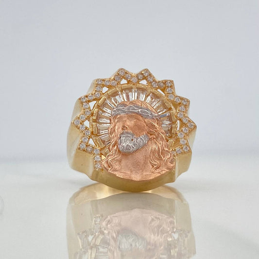 Anillo Rostro Cristo 11.6gr / T10 1/4 / Tres Oros 18K $