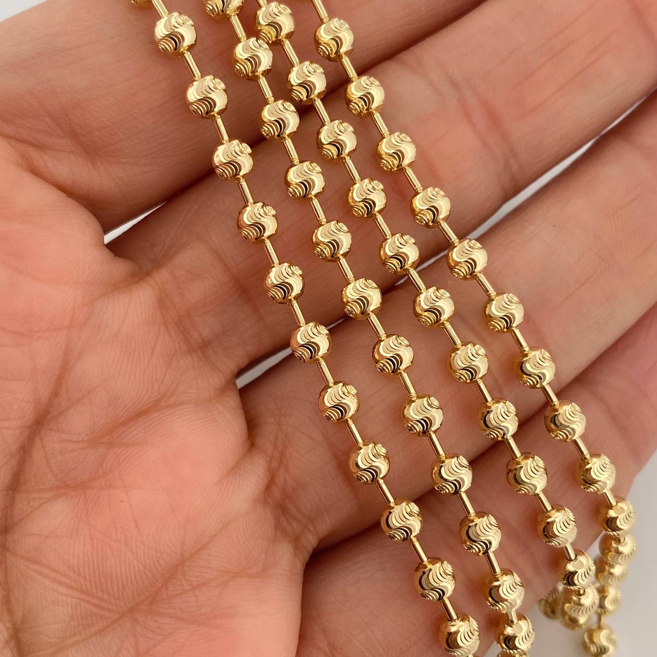 Cadena Militar Media Luna 12.5gr / T12 1/2 / 20 in / 4mm Oro Amarillo Nac.Esp. 18K $