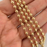 Cadena Militar Media Luna 13.9gr / 22 in / 4mm Oro Amarillo Nac.Esp. 18K $