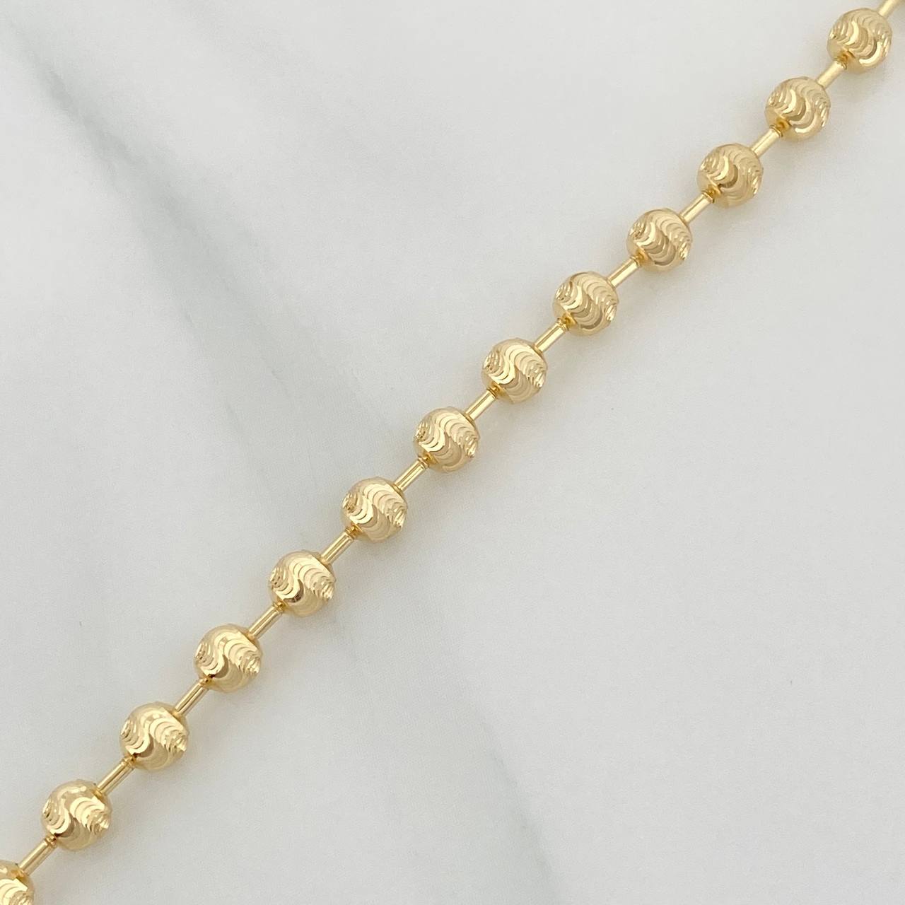 Cadena Militar Media Luna 13.9gr / 22 in / 4mm Oro Amarillo Nac.Esp. 18K $