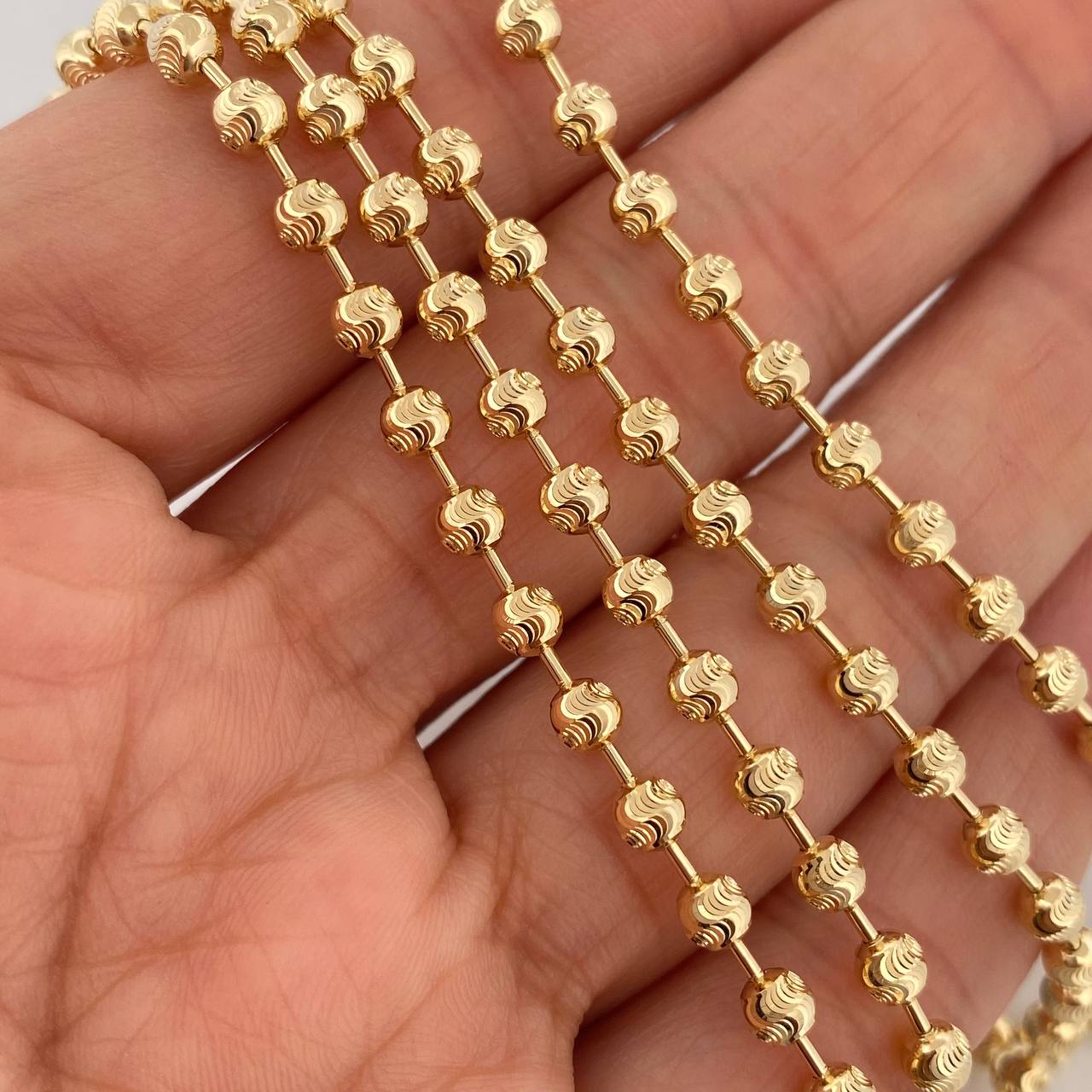 Cadena Militar Media Luna 15gr / 24 in / 4mm Oro Amarillo Nac.Esp. 18K $