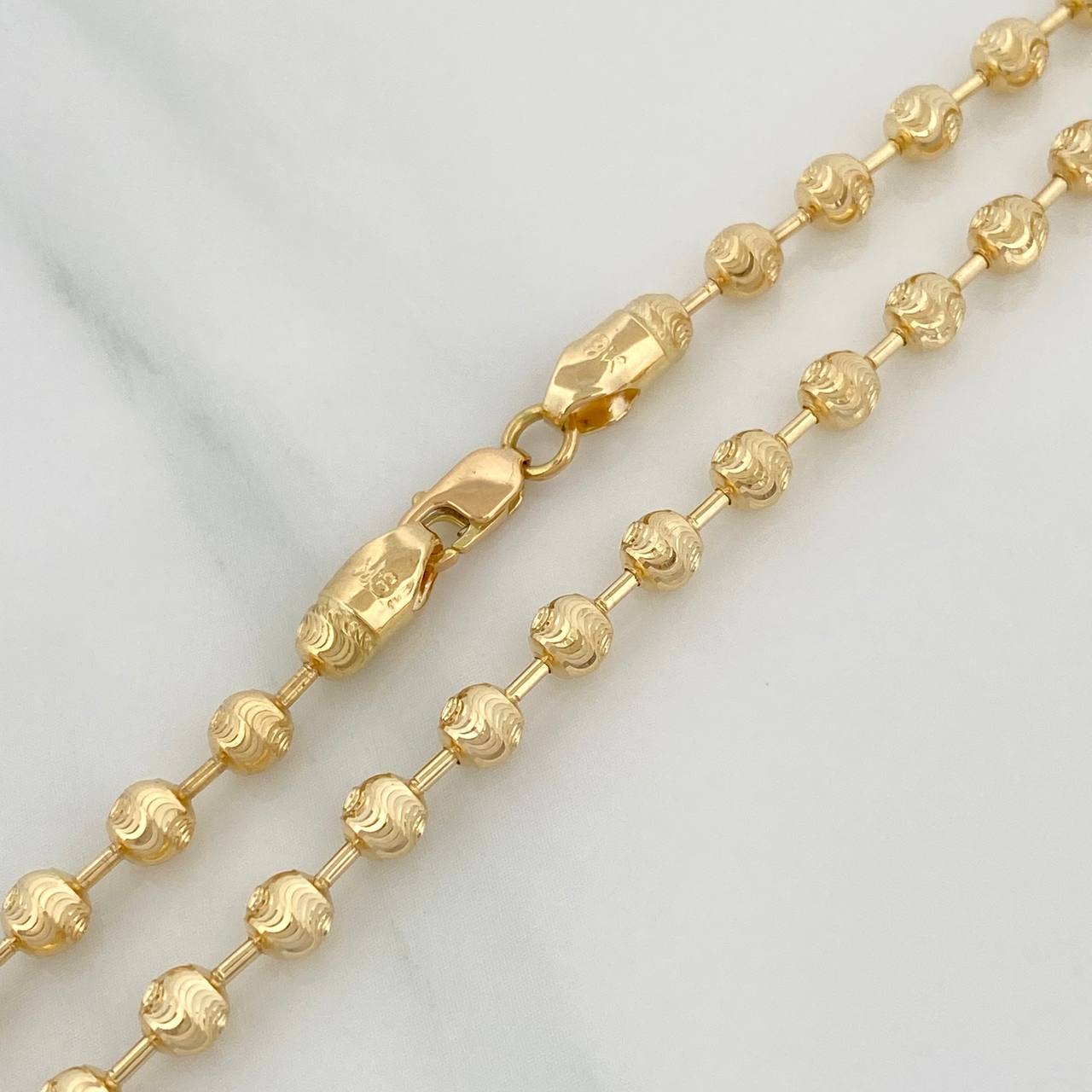 Cadena Militar Media Luna 15gr / 24 in / 4mm Oro Amarillo Nac.Esp. 18K $