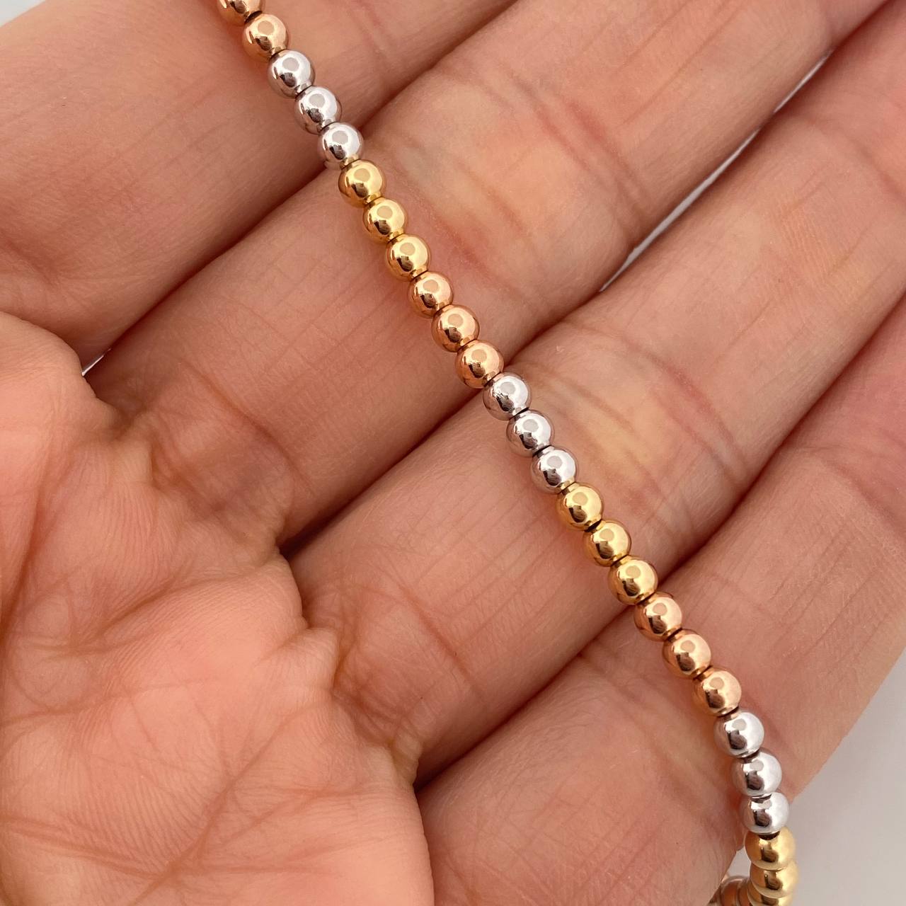 Pulso Militar 6.35gr / 8 1/4 in / 3mm Tres Oros +3 18K $