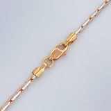 Cadena Cardano 5.75gr / 23 3/4 in / 1mm Dos Oros Blanco Rosa +4 18K %