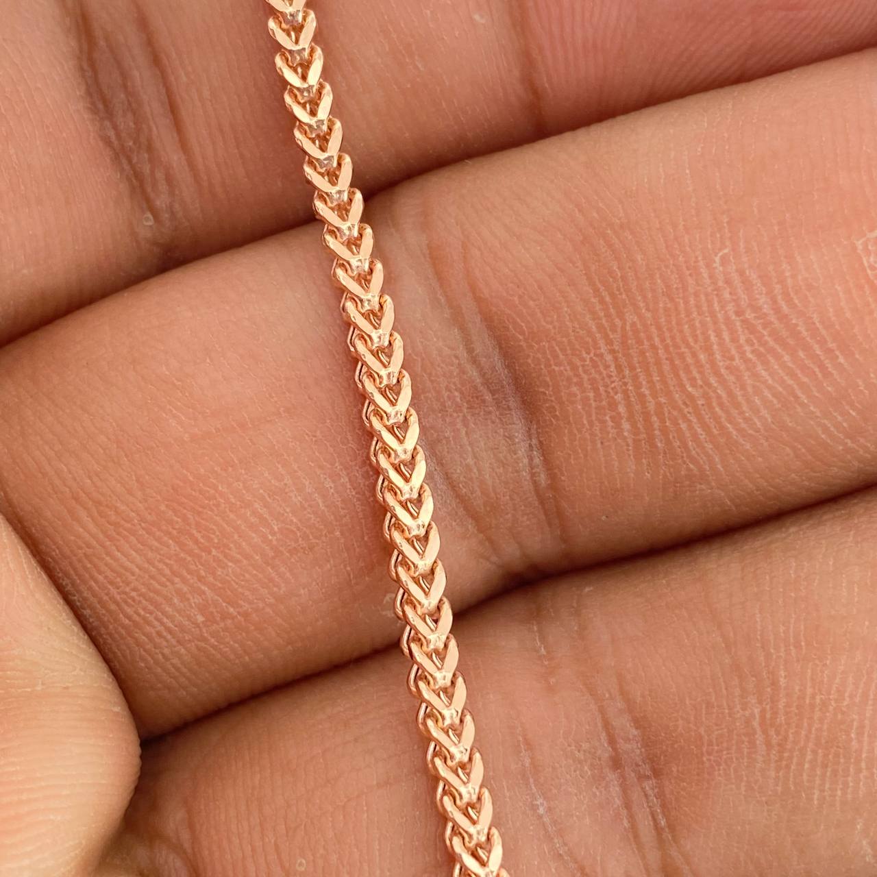 Pulso Franco 3.05gr / 7 1/2 in / 2mm Oro Rosa +3 18K &