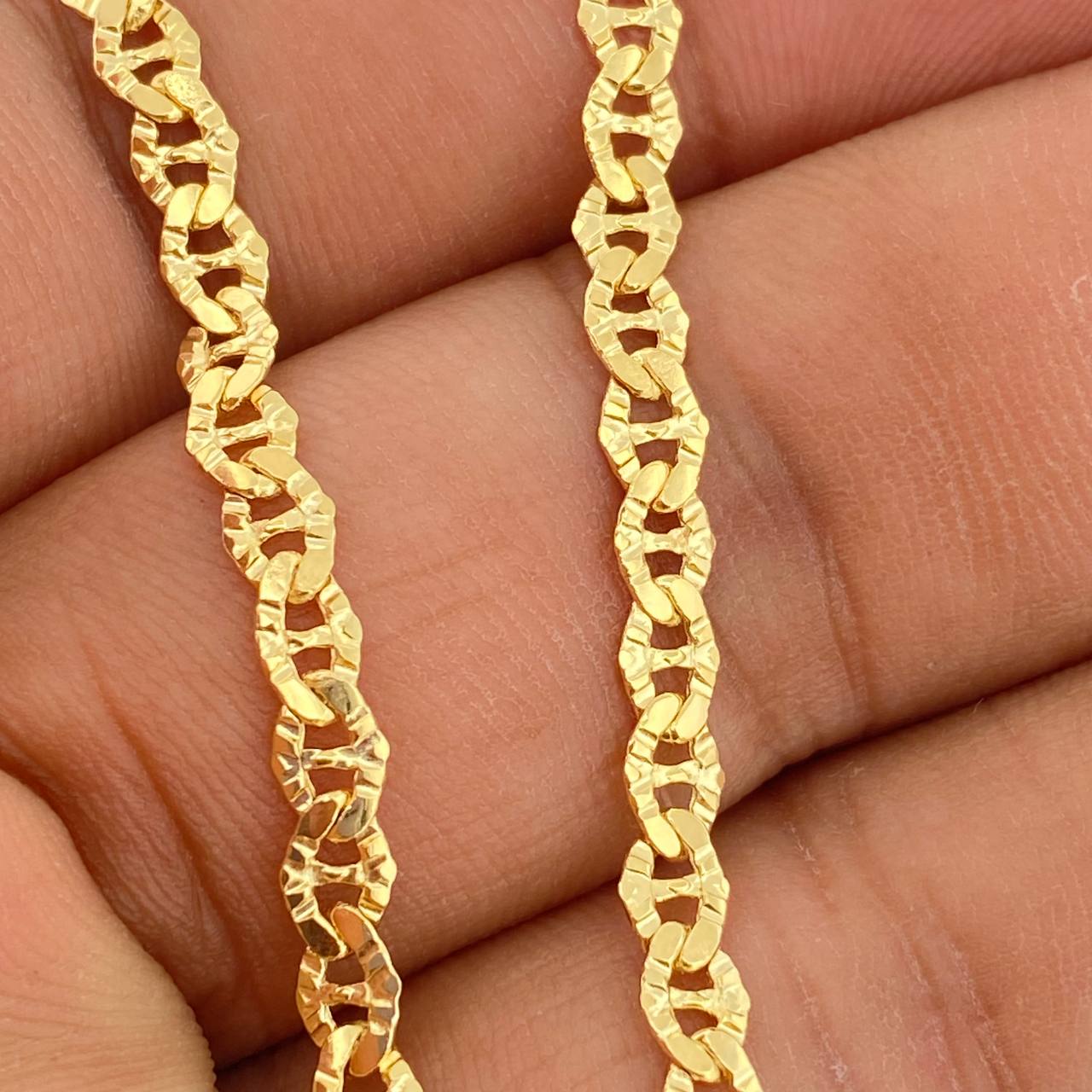 Cadena Escalera Plana 6.9gr / 23 3/4 in / 3.15mm Oro Amarillo +3 18K &