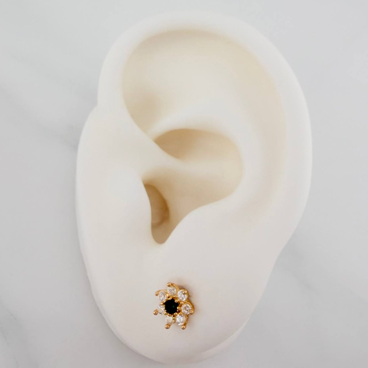 Topos Flor 0.95gr / 4mm Oro Amarillo 18K &