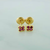 Topos Trebol Flor 0.6gr / 3mm Oro Amarillo 18K &