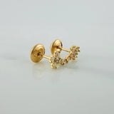 Cross Stud Earrings 0.75gr / 6mm 18K Yellow Gold &