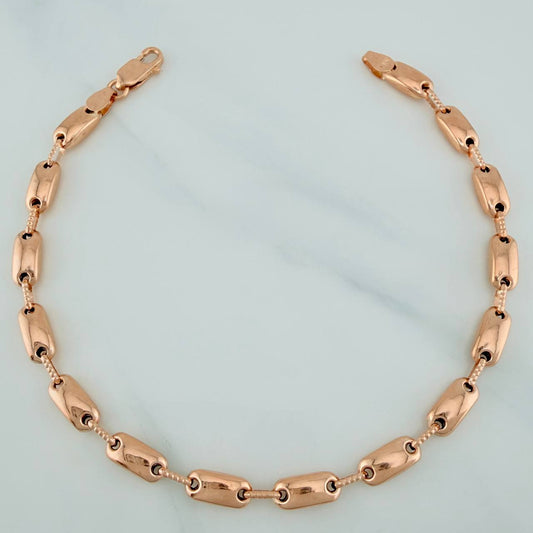 Rustic Barrel Bracelet 5.4 g / 8 1/4 in / 4.35 mm 18K Rose Gold $