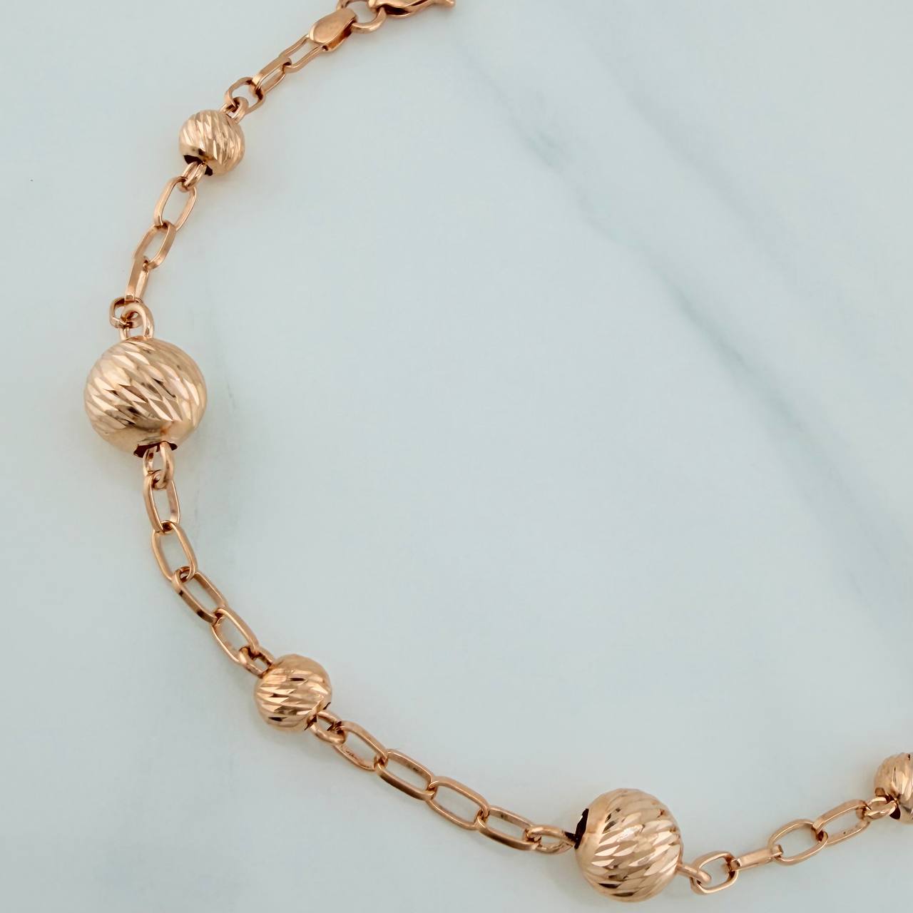 Military Style Bracelet 3.8 g / 7 3/4 in / 5 mm - 8 mm 18K Rose Gold $
