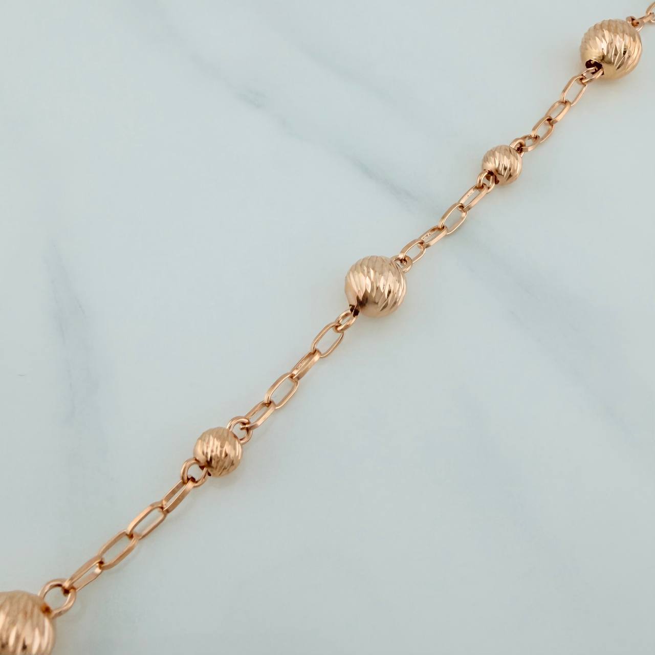 Military Style Bracelet 3.8 g / 7 3/4 in / 5 mm - 8 mm 18K Rose Gold $