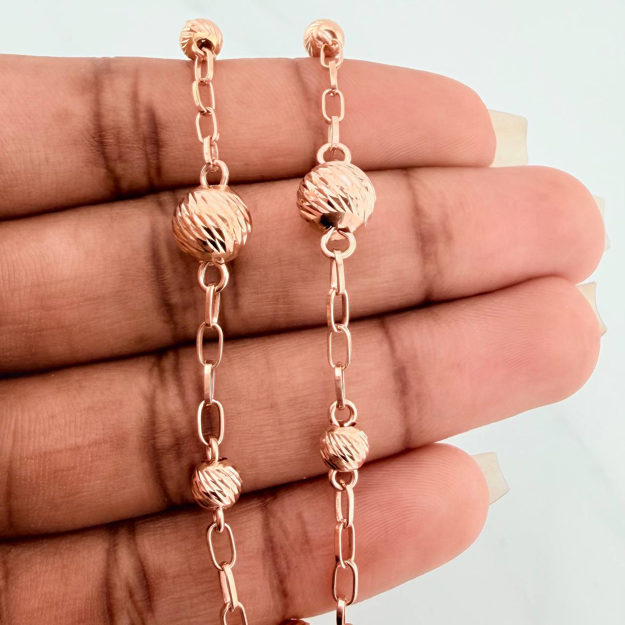 Military Style Bracelet 3.8 g / 7 3/4 in / 5 mm - 8 mm 18K Rose Gold $