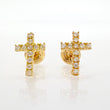 Thick Cross Stud Earrings 0.75gr / 7.7mm Yellow Gold 18K ©