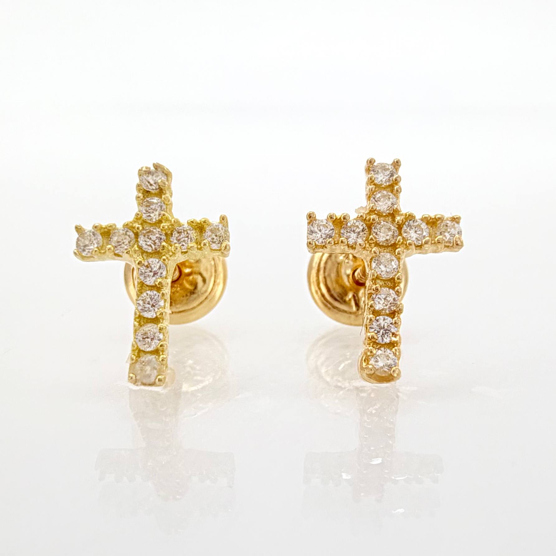 Topos Cruz Tupida 0.9gr / 10.5mm Oro Amarillo 18K