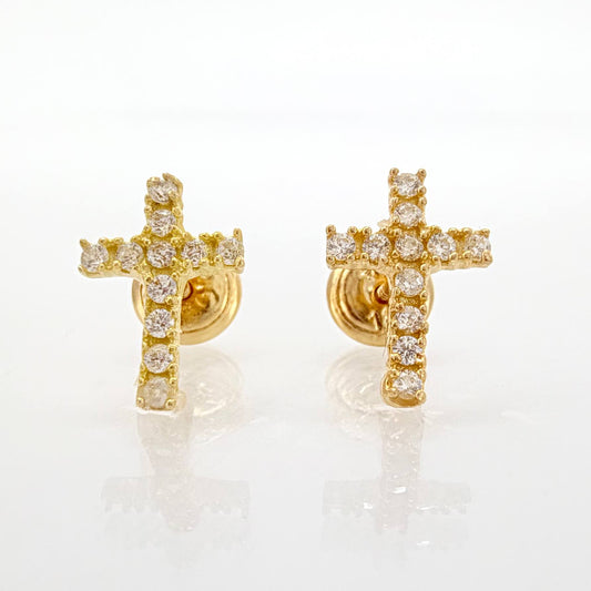 Topos Cruz Tupida 0.9gr / 10.5mm Oro Amarillo 18K