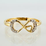 Anillo Infinito Corazon 1.5gr / T6 / Oro Amarillo 18K *