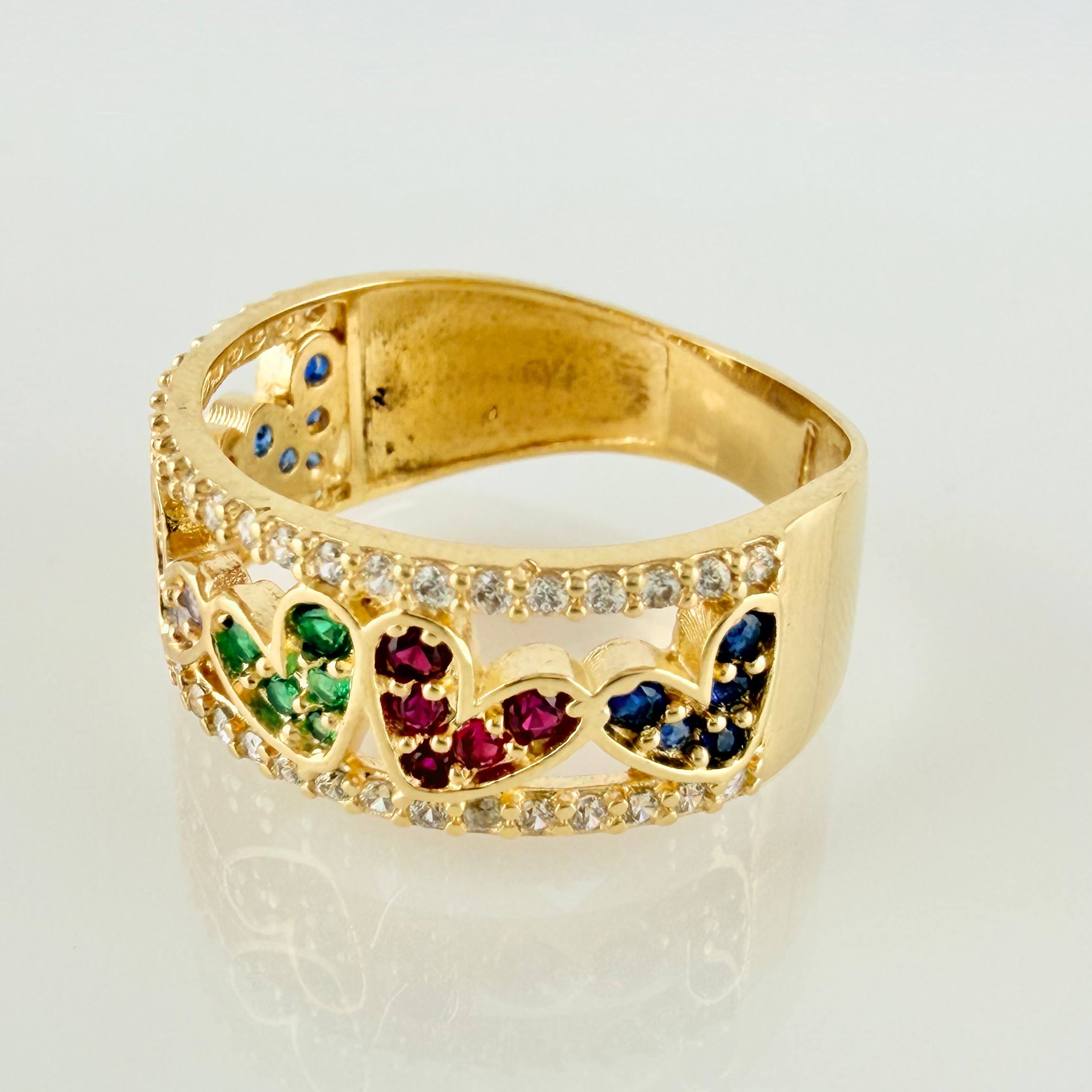 Anillo Corazones 4gr / T6 1/4 / Oro Amarillo 18K *